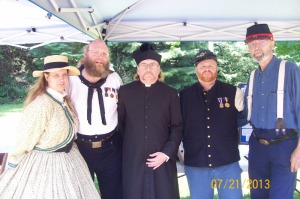 From left: Mary Louise Daley, Camp Comander Tim Daley, Chaplain Rev. Jerome Lukachinsky, Warren Doyle, and Robert Howe 